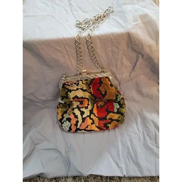 Vintage 70s Carpet Bag Purse Bohemian Festival Retro Mod Coachella Hippie Retro - Picture 3 of 11